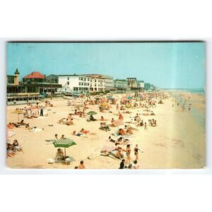 Vintage Old Orchard Beach Maine Pier View Lithograph Postcard